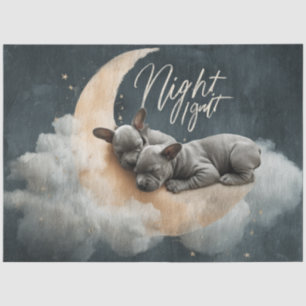 Decoupage Dreamland Welpen Schlafen auf dem Mond Seidenpapier