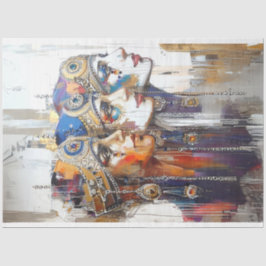 Decoupage Egyptian Robotic Female Portaits Seidenpapier