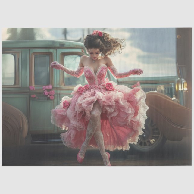 Decoupage Fairy-Tale Whimsical Kleid Valentine Seidenpapier (Vorderseite)