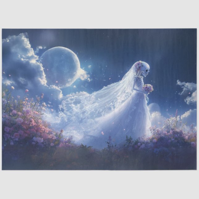 Decoupage Fantastische Skeleton Dreamy Wedding Seidenpapier (Vorderseite)