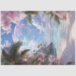 Decoupage Fantasy Beach Türkis Waters Blase Seidenpapier