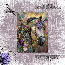Decoupage Fantasy Royal Mane Horse Portrait Seidenpapier