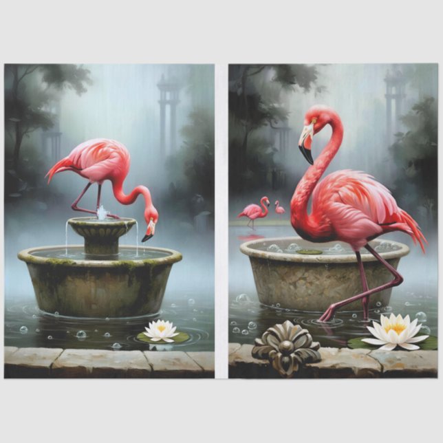 Decoupage Flamingo Collection Seidenpapier (Vorderseite)