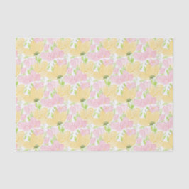 Decoupage Floral Gelb Rosa Farbe Seidenpapier
