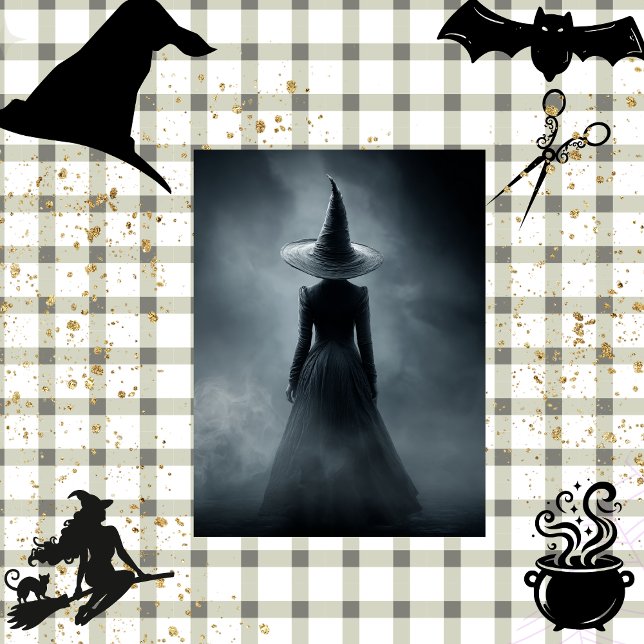 Decoupage Foggy Witch Silhouette Halloween Seidenpapier (Von Creator hochgeladen)
