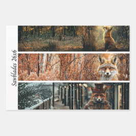 Decoupage Fox Forest Scenes Handsaw Panels  Geschenkpapier Set