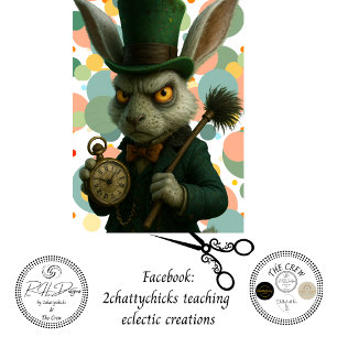 Decoupage-Geschichtenbuch-Hasen-Taschenuhr Grüne M Seidenpapier