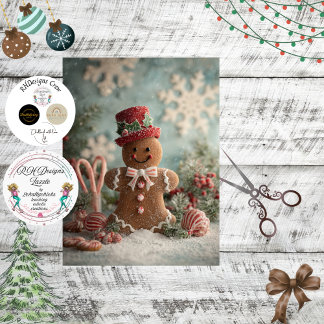 Decoupage Gingerbrett Weihnachtsfeiertage Szene Seidenpapier