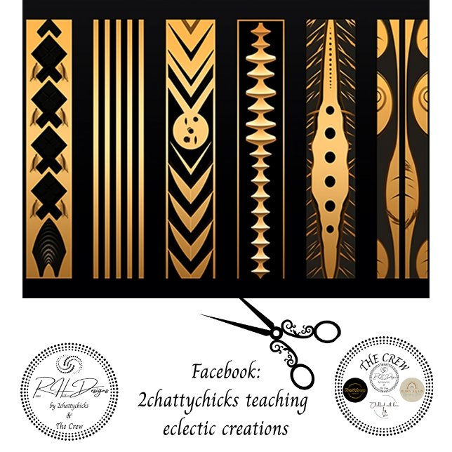 Decoupage Gold Black Ornamental Patterns Inlay  Seidenpapier (Von Creator hochgeladen)