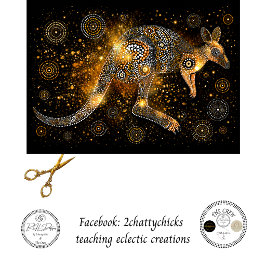 Découpage Golden Kangaroo Aboriginal Dot Art  Seidenpapier