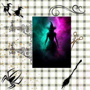 Decoupage Good Hexe in Thunder & Grace ummantelt Seidenpapier