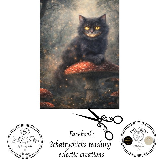 Decoupage Gothic Enchanted Forest Inspired Cat  Seidenpapier (Von Creator hochgeladen)