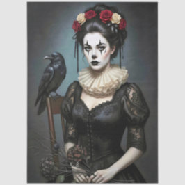 Decoupage Gothic Rose Queen – Dark Romantic Art  Seidenpapier
