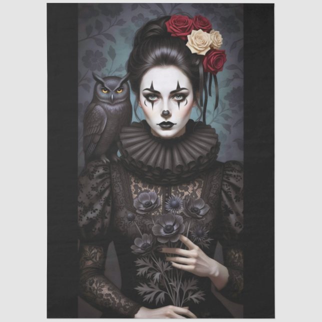 Decoupage Gothic Rose Queen – Dark Romantic Art  Seidenpapier (Vorderseite)