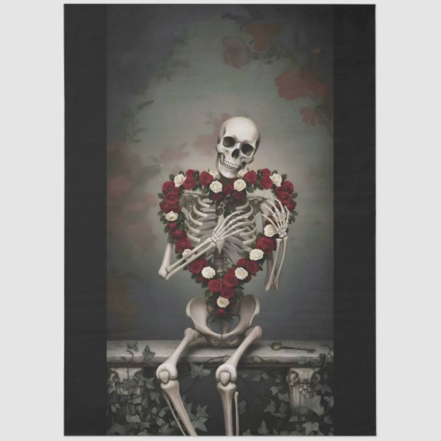 Decoupage Gothic Rose Queen – Dark Romantic Art  Seidenpapier (Vorderseite)