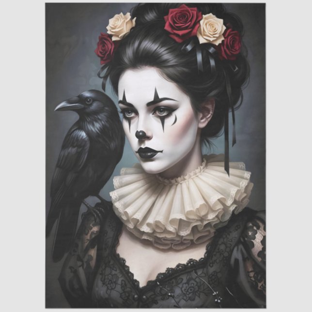 Decoupage Gothic Rose Queen – Dark Romantic Art  Seidenpapier (Vorderseite)