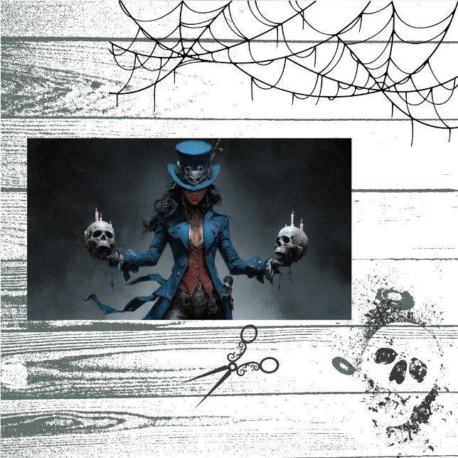 Decoupage Gothic Woman Blue Candlebearer Seidenpapier (Von Creator hochgeladen)