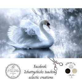 Decoupage Graceful Swan Pond Reflection Seidenpapier