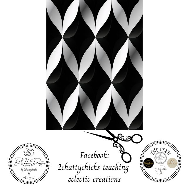 Decoupage Grayscale Geometric Patterns Diamond Seidenpapier (Von Creator hochgeladen)