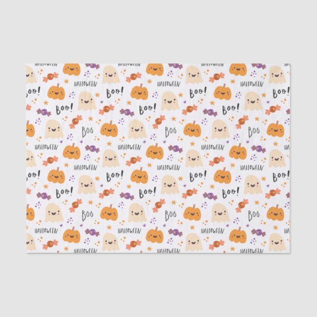 Decoupage Halloween Ghost Pumpkin Seidenpapier (Vorderseite)
