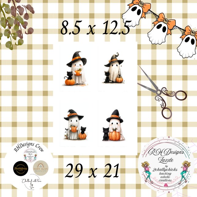 Decoupage Halloween Ghosts Scrapbooking Seidenpapier (Von Creator hochgeladen)