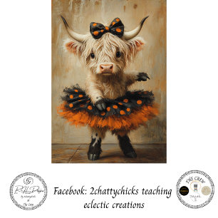 Decoupage Halloween Highland Ballerina Whimsy Seidenpapier