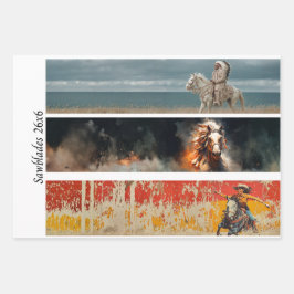 Decoupage Hand Saw Art Western 26x6" Designs  Geschenkpapier Set