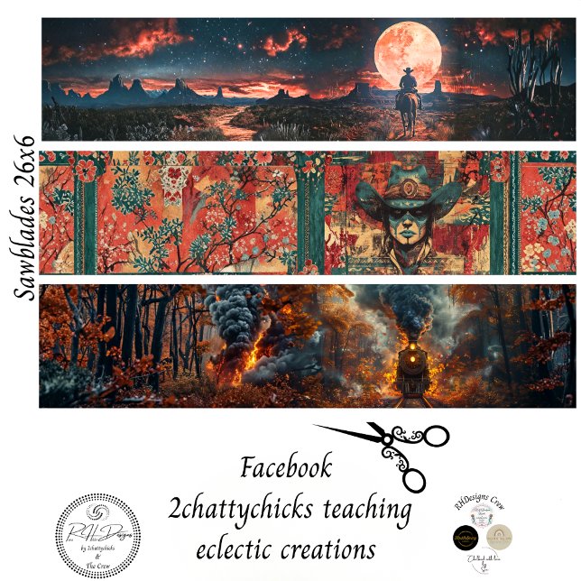 Decoupage Handsaw 26x6" Western Designs  Seidenpapier (Von Creator hochgeladen)