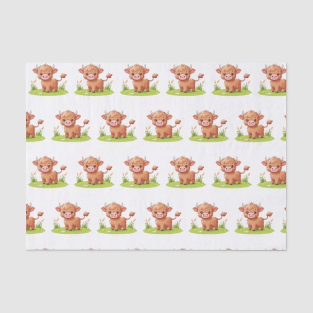 Decoupage Highland Cow Seidenpapier (Vorderseite)