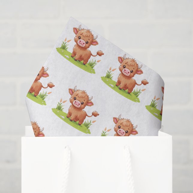 Decoupage Highland Cow Seidenpapier (Geschenktüte)