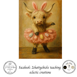 Decoupage Highland Easter Ballerina In Pink  Seidenpapier