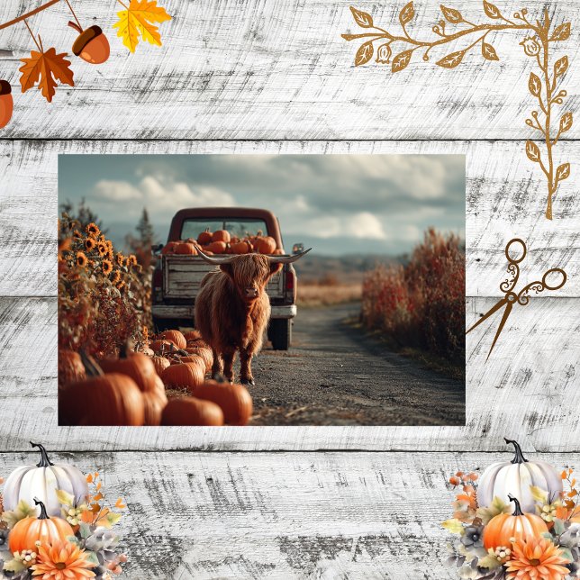 Decoupage Highland Vintag Truck Pumpkins Land Seidenpapier (Von Creator hochgeladen)