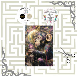 Découpage Himmlischer Traumhafter Affe Helle Farbe Seidenpapier