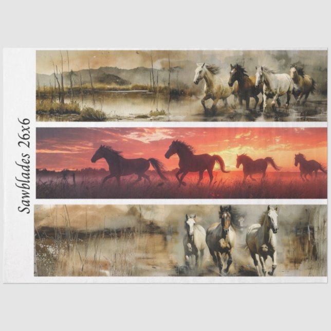 Decoupage Horses Handsaw & Sign Designs  Seidenpapier (Vorderseite)