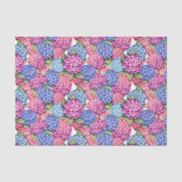 Decoupage Hydrangea Floral Blue Pink Seidenpapier