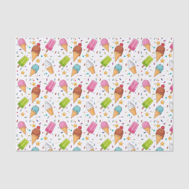 Decoupage Ice Cream Birthday Party Seidenpapier (Vorderseite)
