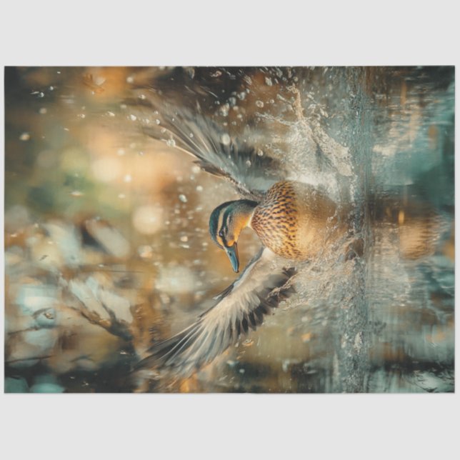 Decoupage Jagd Mallard Entenlandung Seidenpapier (Vorderseite)