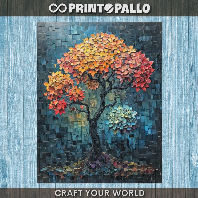 Decoupage - Kachelbaum der Whisky-Keramik (Von Creator hochgeladen)