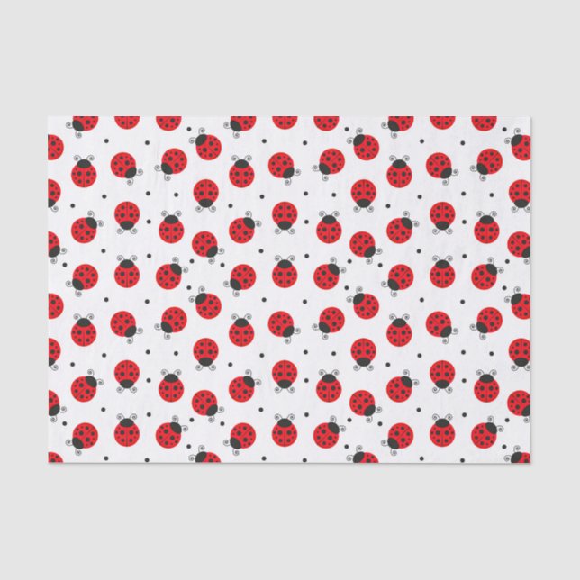 Decoupage Ladybug Insekt Red Tissue Paper Seidenpapier (Vorderseite)
