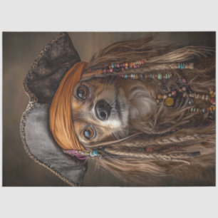 Decoupage Langhaarige Dackel Pirate Seidenpapier