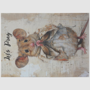 Decoupage Lasst uns Grunge Maus beten Seidenpapier