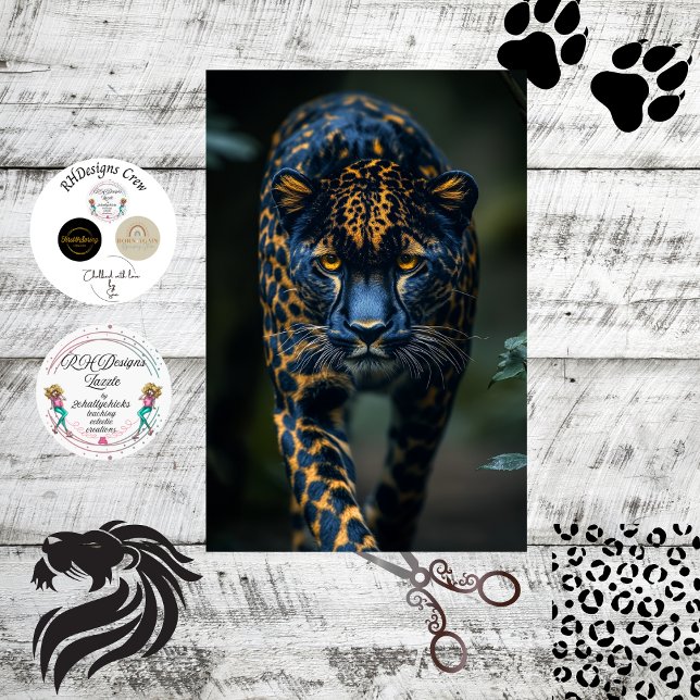 Decoupage Leopard Dunkle Spots Piercing Blick Seidenpapier (Von Creator hochgeladen)