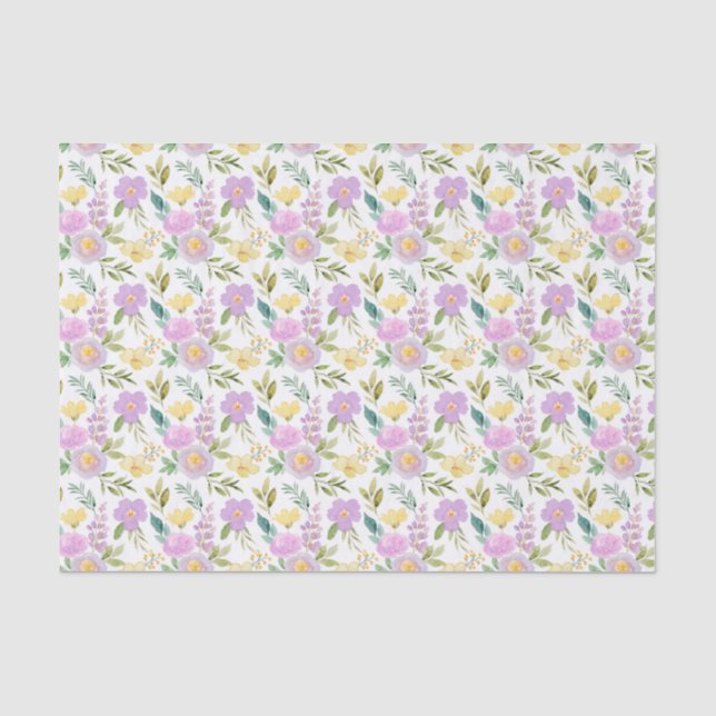 Decoupage Lila Gelbe Blume Seidenpapier (Vorderseite)
