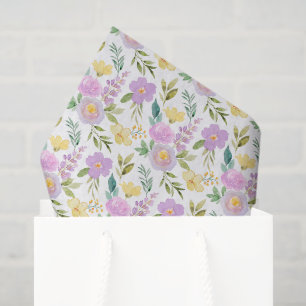 Decoupage Lila Gelbe Blume Seidenpapier
