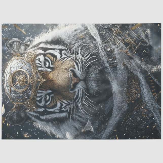 Decoupage Magnificent Lion Luxar Guardian Seidenpapier (Vorderseite)