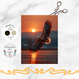Decoupage Majestätischer Adler im Flug bei Sonnenu Seidenpapier