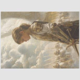 Decoupage Majestic Angelgel Bereit für den Kampf Seidenpapier
