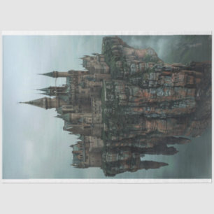 Decoupage Majestic Burg Mittelalterliche Festung Seidenpapier