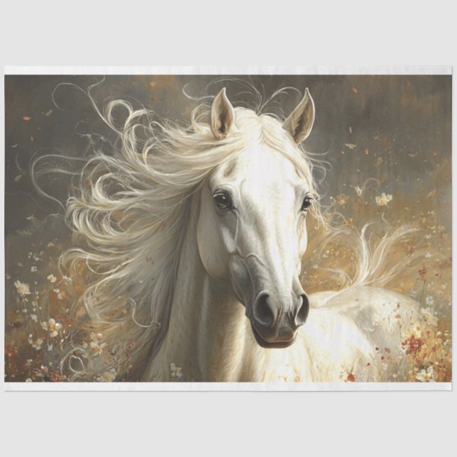 Decoupage Majestic Portrait Malerei Traum Seidenpapier (Vorderseite)