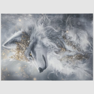 Decoupage Majestic Regal Wolf of Royalty Seidenpapier